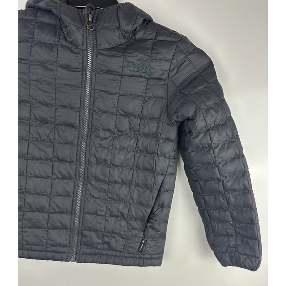 The North Face Boys ThermoBall Hooded Jacket Small 7/8 Full Zip Puffer *Flawed - Picture 5 of 14